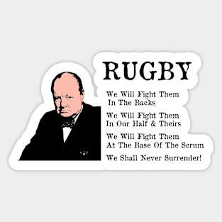 Rugby Fight Words Poster Sticker